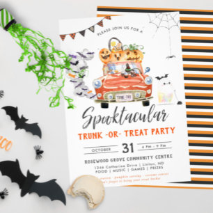 Convite Doce ou Travessura Chás de Bebê de Halloween