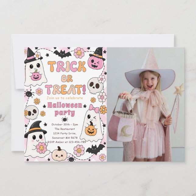 CONVITE DOCE OU TRAVESSURA CUTE HALLOWEEN (Frente)