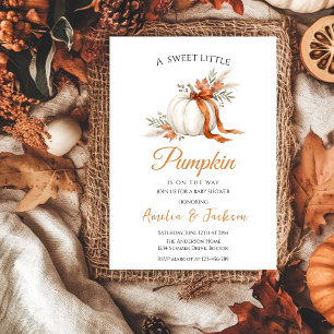 Convite Doce Outono Pequeno Pumpkin Baby Shower