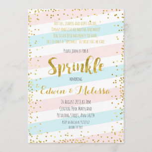 Convite Doce Pastel Baby Sprinkle Invitationbaby,chá,s