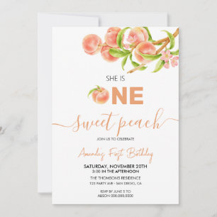 Convite Doce Peach Birthday