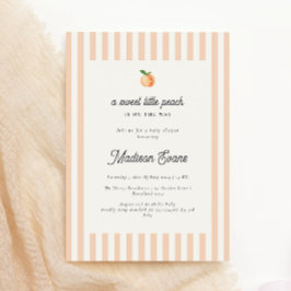 Convite Doce Pequeno Chá de fraldas de Pêssego Convide com
