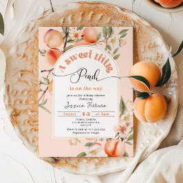 Convite Doce pêssego está no caminho chá de fraldas