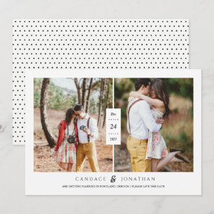Convite Doce Pontos Pretos e Brancos com duas fotos para s