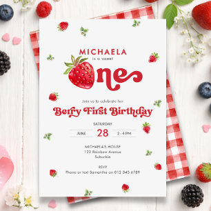Convite Doce Primeira Festinha de Aniversário da Berry Mor