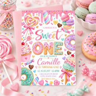 Convite Doce Primeiro Aniversário de Pastel