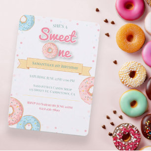 Convite Doce Primeiro Aniversário Donut