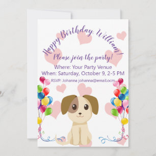 Convite Doce Puppy Birthday