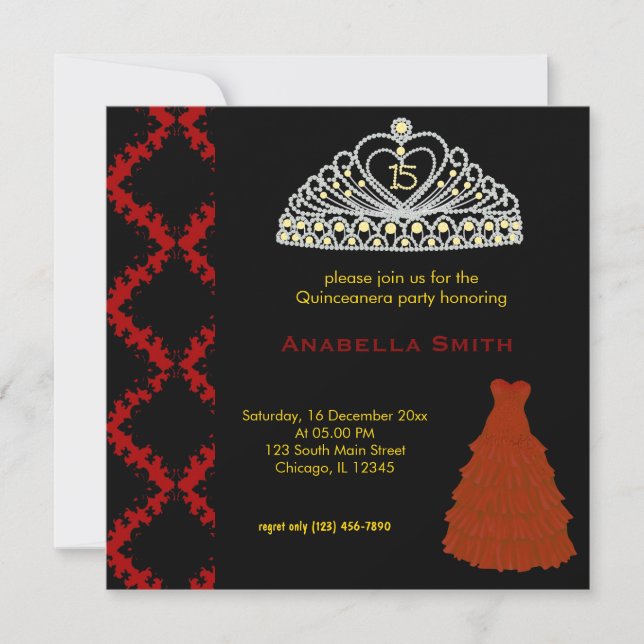 Convite Doce Quinceanera (Frente)
