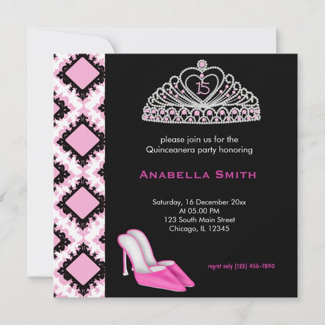 Convite Doce Quinceanera (Frente)