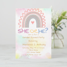 Convite Doce Rainbow Gender Reveal Party