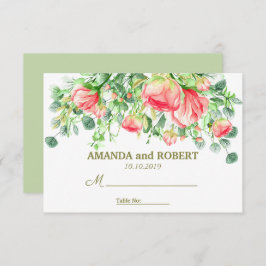 Convite Doce Romântico | Local de Mesa de Casamento Floral