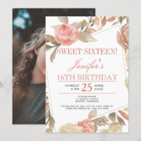 Doce Rosa Pêssego Creme Floral Sweet Sixteen FOTO