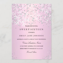 Convite Doce Rosa Sessenta Flocos de Neve do inverno na Wo