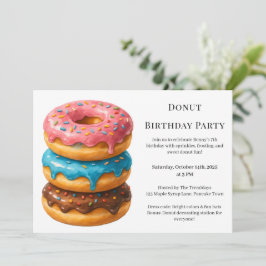 Convite Doce Rosquinha Brunch | Celebração de Aniversário