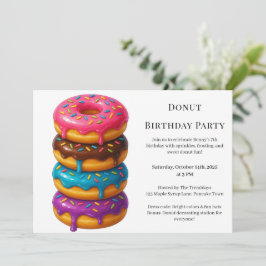 Convite Doce Rosquinha Brunch | Celebração de Aniversário