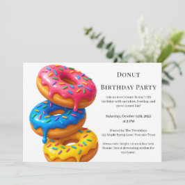 Convite Doce Rosquinha Brunch | Celebração de Aniversário