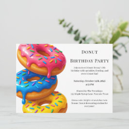 Convite Doce Rosquinha Brunch | Celebração de Aniversário