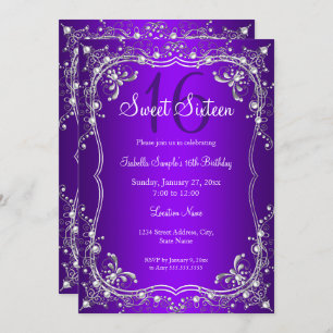 Convite Doce Roxo 16, festa do Damasco de Prata