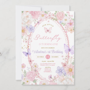 Convite Doce Roxo Rosa Nossa Pequena Borboleta Aniversário