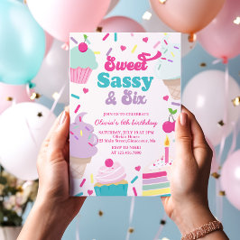 Convite Doce Sassy e Seis Sorvete e Bolo de Aniversário