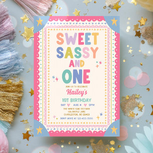 Convite Doce Sassy E Uma Garota Caprichosa Aniversário de