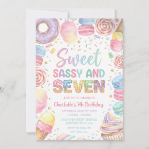 Convite Doce Sassy Sete 7º Aniversário