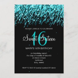 Convite Doce Sessenta Partidos Caindo Estrelas Turquesa