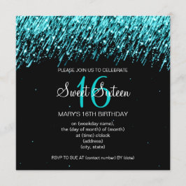 Convite Doce Sessenta Partidos Caindo Estrelas Turquesa