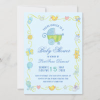 Doce Sonhos Carruagem Chá de fraldas Azul