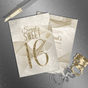 Convite Doce Sparkling dezesseis ID652 Dourado dos
