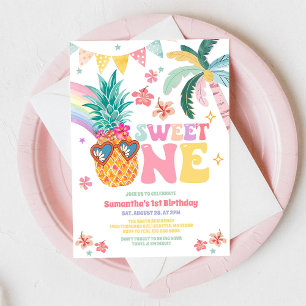 Convite Doce Um Luau Abacaxi Verão 1º Aniversário