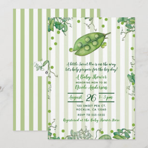 Convite Doce Vagem Verde Listrada Baby Shower