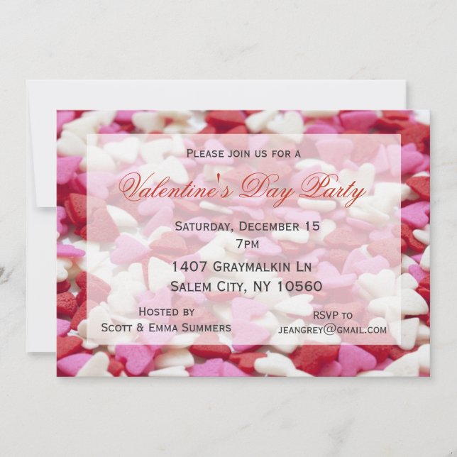 Convite Doces Corações de Açúcar Festa do Dia dos Namorado (Frente)