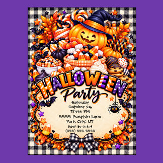 Convite Doces de Halloween Festa de Halloween