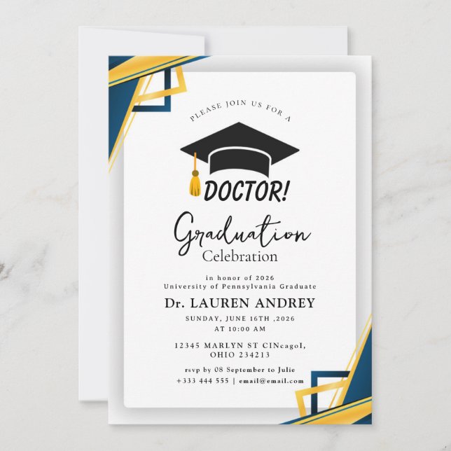 Convite Doctor Graduation Party Invitation (Frente)