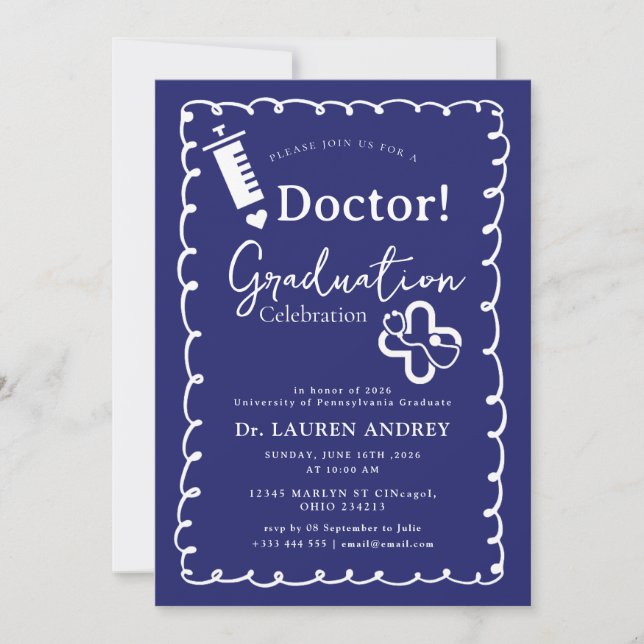 Convite Doctor Graduation Party Invitation (Frente)