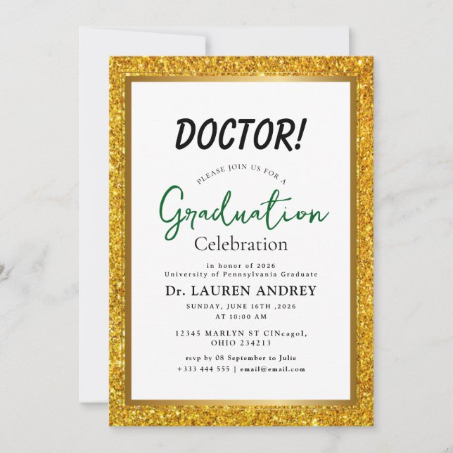Convite Doctor Graduation Party Invitation (Frente)