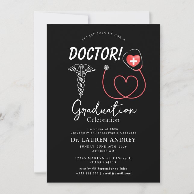 Convite Doctor Graduation Party Invitation (Frente)