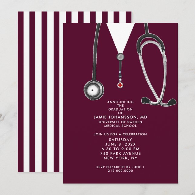 Convite Doctor Graduation Party Invitations (Frente/Verso)