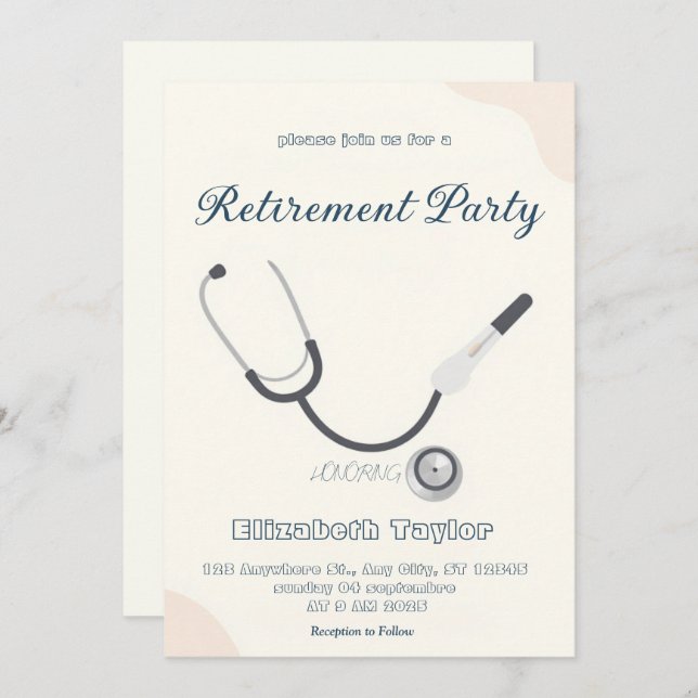 Convite Doctor nurse retirement invitation (Frente/Verso)