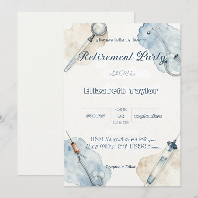 Convite Doctor nurse retirement invitation (Frente/Verso)