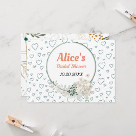 Convite Documento de Chá de panela de Quadro Floral Modern