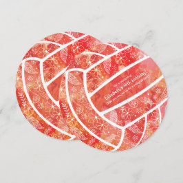 Convite Dodle Flor Standard Red Orange Voleibol