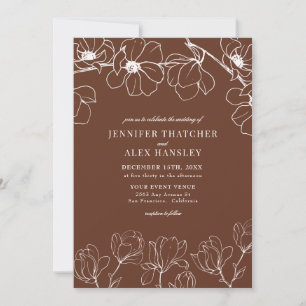 Convite Doenças do   Casamento Floral Simples e Elegante M