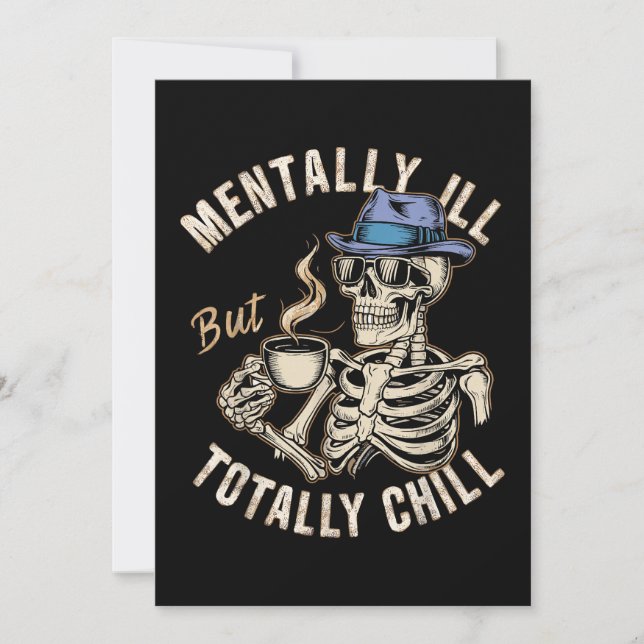 Convite Doente Mental Mas Totalmente Tranquilo  (Frente)
