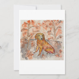 Convite Dog Among Fall Leaves Greeting Card