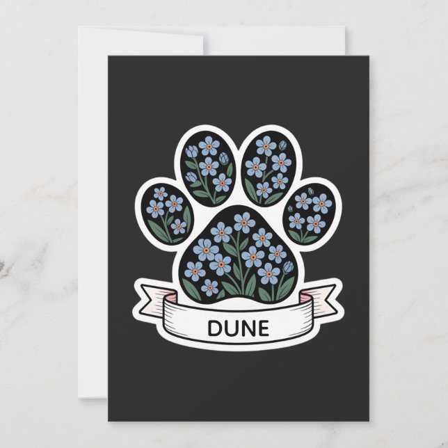 Convite Dog Memorial Sympathy Keepsaet Pet Loss (Frente)
