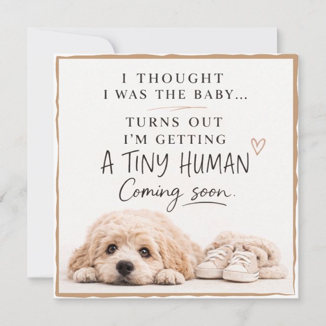 Convite Dog Pregnancy Announcement Card (Frente)