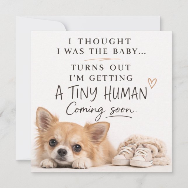 Convite Dog Pregnancy Announcement Card (Frente)